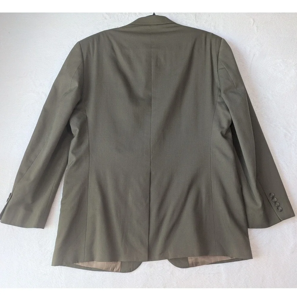 Chaps Blazer Mens 42R Olive Green 100% Wool Two Button Single Vent Suit Jacket